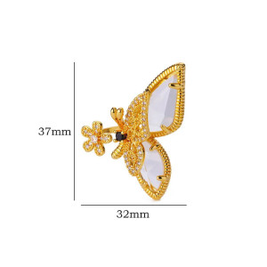 Schmetterling Ring 'Goldener Blütenglanz' - Verstellbar & Elegant