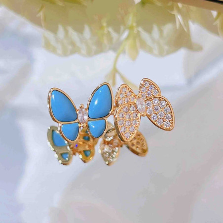 Schmetterlingsring 'Funkelndes Azur-Duo' – Eleganz & Stil