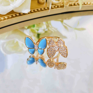 Schmetterlingsring 'Funkelndes Azur-Duo' – Eleganz & Stil