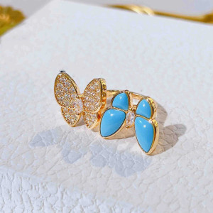 Schmetterlingsring 'Funkelndes Azur-Duo' – Eleganz & Stil