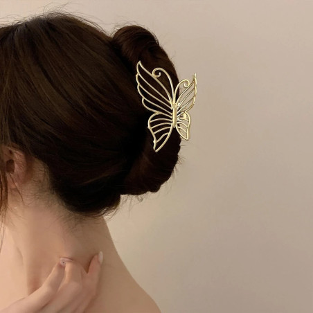 Haarklammer Schmetterling in Metall-Optik | Gold & Silber