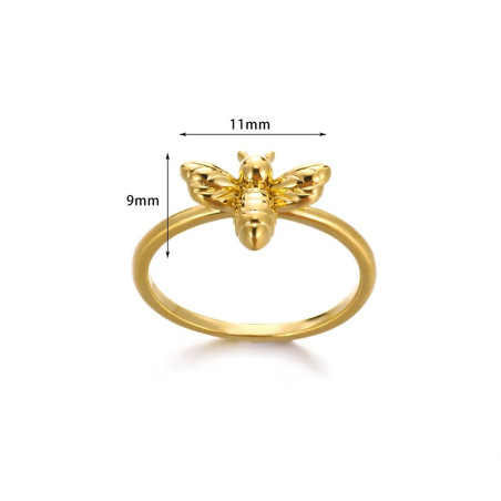 Kleiner Bienenring aus Edelstahl in Gold oder Silber | Süßes Geschenk