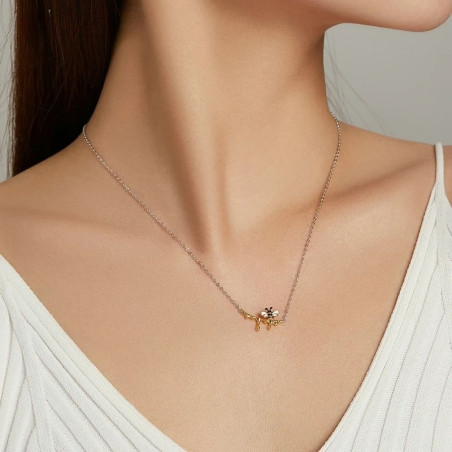 Bienen Schmuckset: Halskette & Ohrringe 925 Sterling Silber