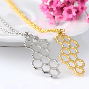 Bienen-Halskette "Elegante Wabe" - Süßer Bienenschmuck