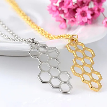 Bienen-Halskette "Elegante Wabe" - Süßer Bienenschmuck