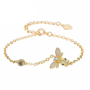 Bienenarmband 'Glanz des Bienenstocks' - Eleganter Silberschmuck