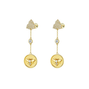 Bienen Ohrringe 'Königliches Pendel' | Eleganter Silberschmuck