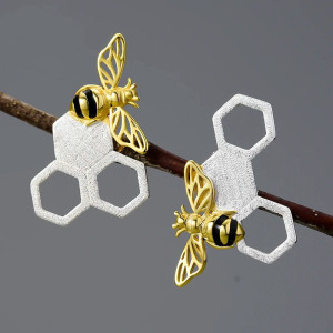 Bienenohrringe 'Schatz des Bienenstocks' | 925 Silber Schmuck
