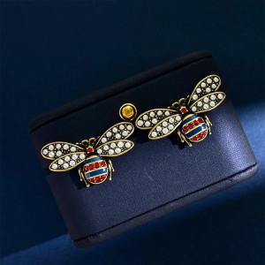 Bienenohrringe 'Kaiserlicher Glanz' | Eleganter Bienenschmuck