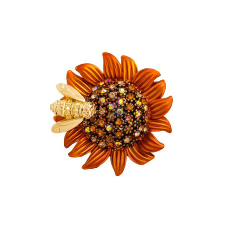 Bienen-Brosche auf Sonnenblume | Geschenkidee für Frauen