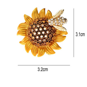 Bienen-Brosche auf Sonnenblume | Geschenkidee für Frauen