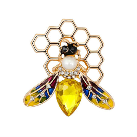 Bienen-Brosche 'Schatz des Bienenstocks' - Goldene Eleganz