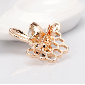 Bienen-Brosche 'Schatz des Bienenstocks' - Goldene Eleganz