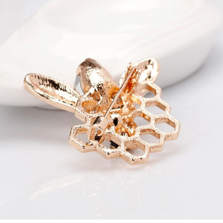 Bienen-Brosche 'Schatz des Bienenstocks' - Goldene Eleganz