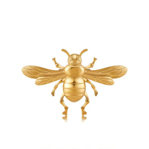 Bienenbrosche 'Épure Royale' – Eleganter Schmuck in Gold & Silber