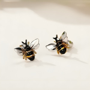 Bienen Ohrringe mit Strass - Eleganter & Einzigartiger Schmuck