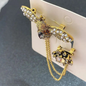 Bienenbrosche Sonnen-Majestät – Königliche Eleganz mit Strass