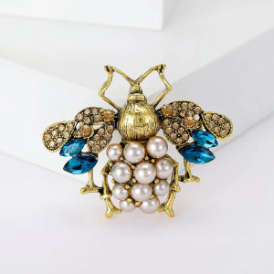 Königliche Bienenbrosche | Elegant mit Strass & Perlen - 4 Farben