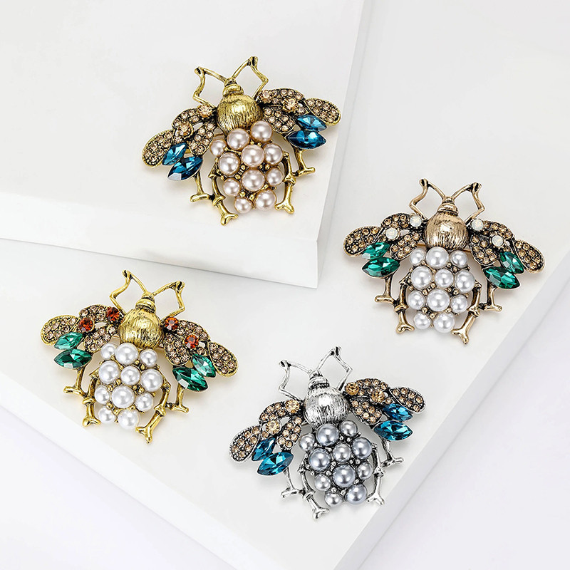 Königliche Bienenbrosche | Elegant mit Strass & Perlen - 4 Farben
