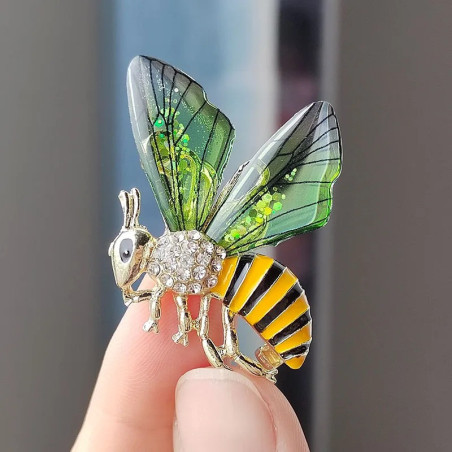 Bienenbrosche Feenflügel | Süßer & Eleganter Bienenschmuck