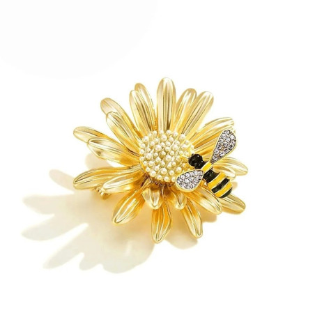 Bienenbrosche Kristallblume - Eleganz & natürlicher Glanz