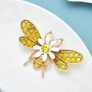 Bienenbrosche Honig & Gänseblümchen | Süßer Bienenschmuck