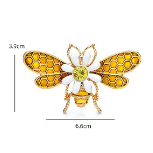 Bienenbrosche Honig & Gänseblümchen | Süßer Bienenschmuck