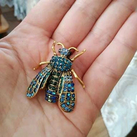 Imperiale Bienen-Brosche mit Strass | Funkelnder Bienenschmuck