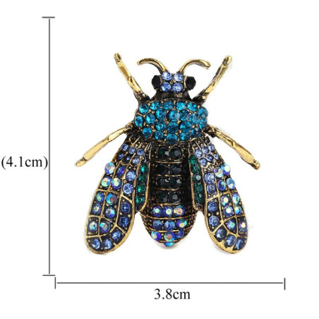 Imperiale Bienen-Brosche mit Strass | Funkelnder Bienenschmuck