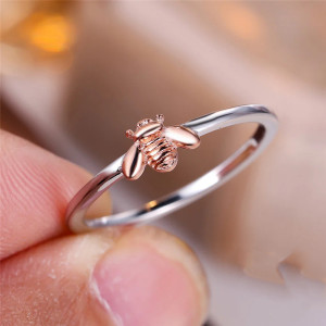 Bienenring 'Rosésilberne Sammlerin' | 925 Silber Schmuck