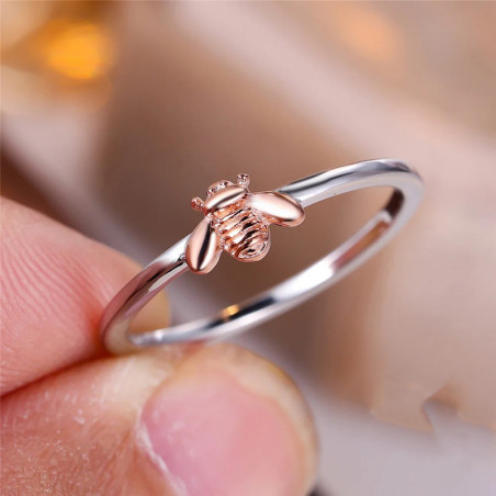 Bienenring 'Rosésilberne Sammlerin' | 925 Silber Schmuck