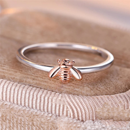 Bienenring 'Rosésilberne Sammlerin' | 925 Silber Schmuck