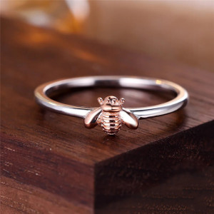 Bienenring 'Rosésilberne Sammlerin' | 925 Silber Schmuck