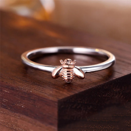 Bienenring 'Rosésilberne Sammlerin' | 925 Silber Schmuck