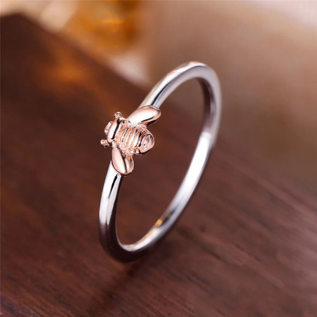 Bienenring 'Rosésilberne Sammlerin' | 925 Silber Schmuck