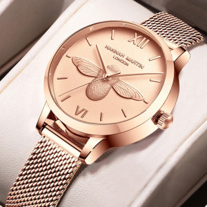 Elegante Bienen-Uhr für Damen | Edelstahl & Quarzwerk