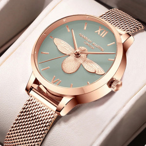 Elegante Bienen-Uhr für Damen | Edelstahl & Quarzwerk
