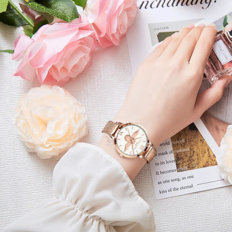 Elegante Bienen-Uhr für Damen | Edelstahl & Quarzwerk
