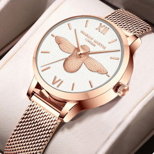 Elegante Bienen-Uhr für Damen | Edelstahl & Quarzwerk