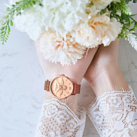 Elegante Bienen-Uhr für Damen | Edelstahl & Quarzwerk