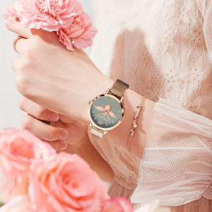 Elegante Bienen-Uhr für Damen | Edelstahl & Quarzwerk