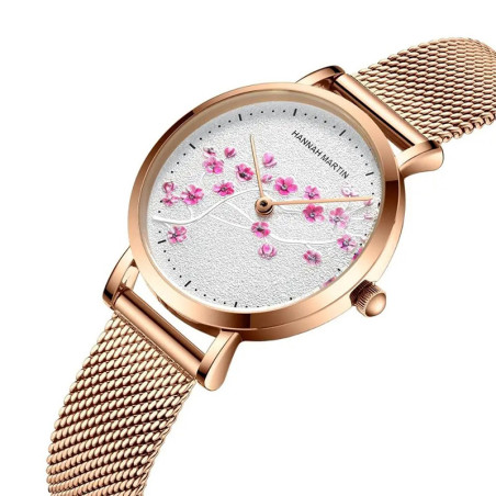 Florale Uhr 'Kirschblüten-Frühling' | Eleganz & Frühling
