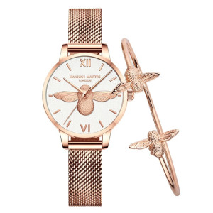 Bienen-Uhr & Armreif Set | Elegante Geschenkidee für Frauen