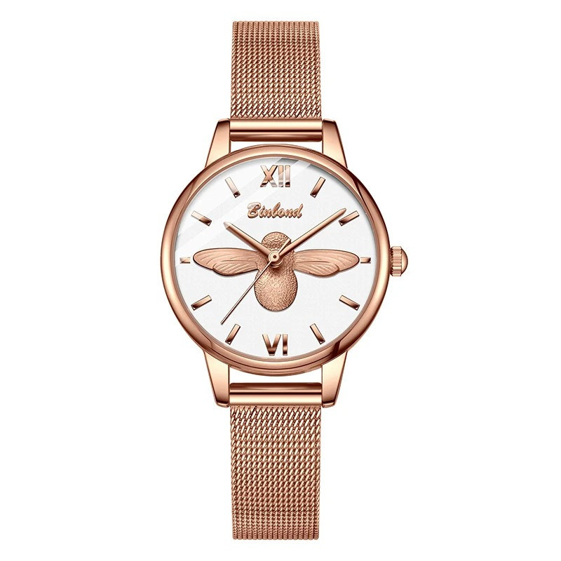Bienen-Uhr "Weiße Eleganz" | Zeitloser Stil & Schlichtheit