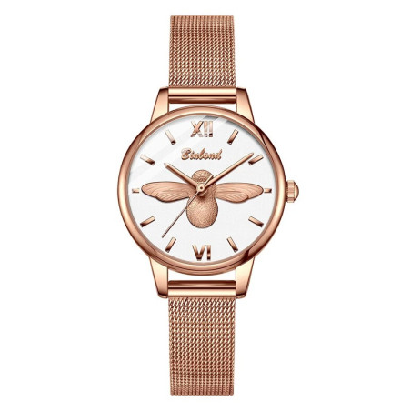 Bienen-Uhr "Weiße Eleganz" | Zeitloser Stil & Schlichtheit