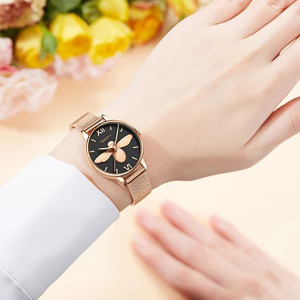 Bienenuhr 'Goldene Nacht' | Elegante Damenuhr mit Biene