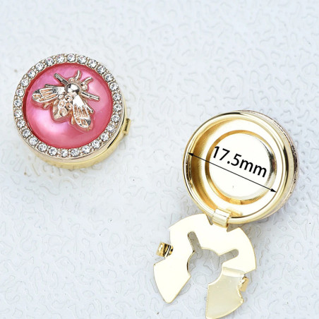 Bienen Knopf-Cover 'Kristalline Eleganz' | Süßer Knopfschmuck