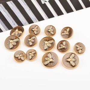 Bienenknöpfe Antiksilber Vintage | 6er-Set für DIY & Kleidung
