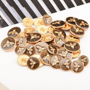 Bienenknöpfe Antiksilber Vintage | 6er-Set für DIY & Kleidung