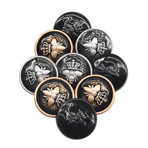 Bienenknöpfe "Königliche Majestät" 23mm - 10er-Set